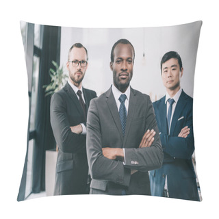 Personality  Businessmen With Folded Arms Looking At Camera Pillow Covers