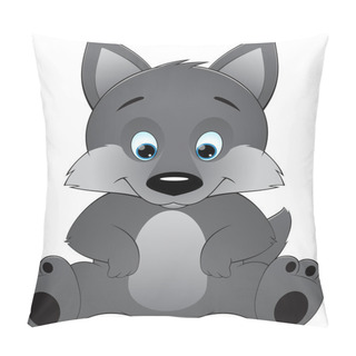 Personality  Cute Wolf On A White Background Pillow Covers