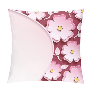 Personality  Background With 3d Sakura And Leaves Pillow Covers