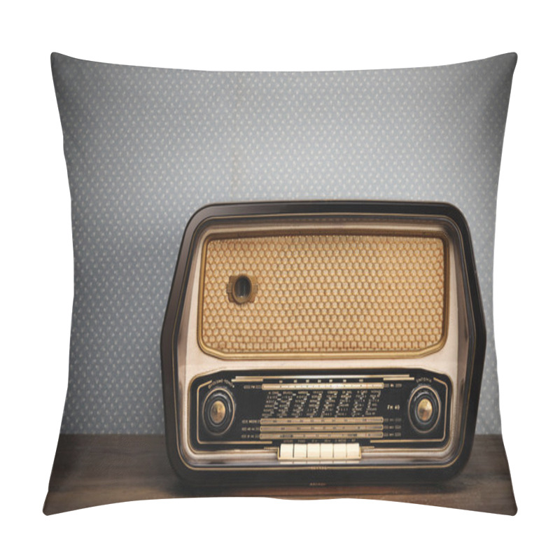 Personality  Antique radio on vintage background pillow covers