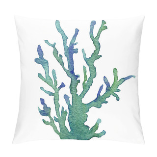Personality  Watercolor Illustration Of The Coral Reefs On A White Background. Hand Drawn On Paper. Colorful Bright Corals Pillow Covers
