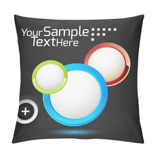 Personality  Shiny Round Icons Of Different Sizes On Black Background Pillow Covers