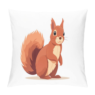 Personality  Squirrel Vector Flat Minimalistic Isolated Illustration Pillow Covers
