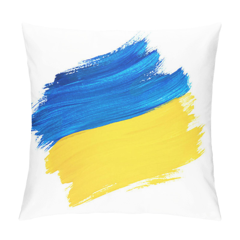 Personality  brush-drawn Ukrainian flag on a white isolated background pillow covers