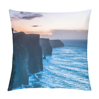 Personality  Cliffs Of Moher At Sunset In Co. Clare, Ireland Europe Pillow Covers