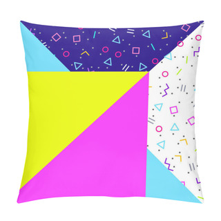 Personality  Abstract Geometric Background, Neon Memphis Style Pillow Covers