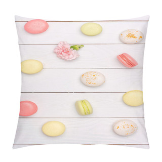 Personality  Variety Of Fresh Macaroons In Waffle Cones Pillow Covers