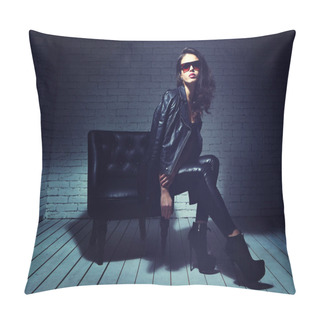 Personality  Fashion Model In Sunglasses Pillow Covers