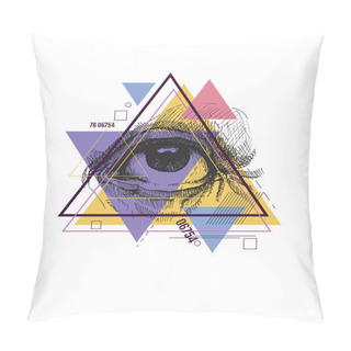 Personality  Abstract Sacred Geometrical Symbol. Pillow Covers