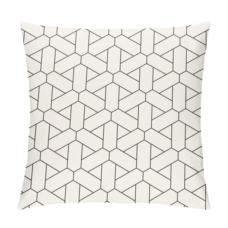 Personality  Vector seamless geometric pattern. Simple abstract lines lattice. Repeating elements stylish background tiling pillow covers