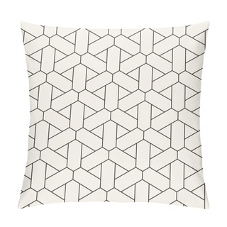 Personality  Vector Seamless Geometric Pattern. Simple Abstract Lines Lattice. Repeating Elements Stylish Background Tiling Pillow Covers