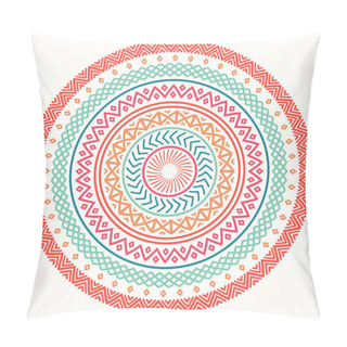 Personality  Ethnic Mandala. Tribal Hand Drawn Line Geometric Seamless Pattern. Border. Doodles. Native Vector Illustration. Background. African, Mexican, Indian, Oriental Ornament. Henna Tattoo Style. Circle Art Pillow Covers