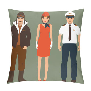 Personality  Pilot And Stewardess Pillow Covers