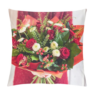 Personality  Nice Bouquet In The Hands Of Woman   Pillow Covers