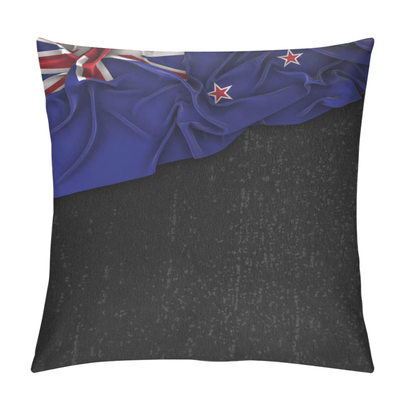 Personality  New Zealand Flag Vintage On A Grunge Black Chalkboard With Space Pillow Covers