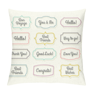 Personality  Simple Vintage Frame Shapes With Greetings For Cards, Banners, Scrapbooking Pillow Covers