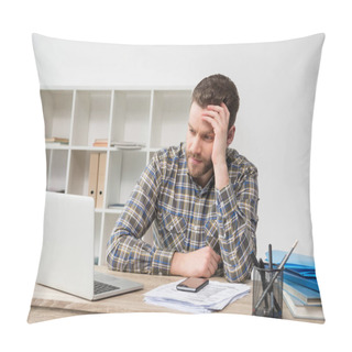 Personality  Businessman Working At Modern Office Pillow Covers