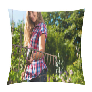 Personality  Gardening In Summer - Woman With Grate Pillow Covers