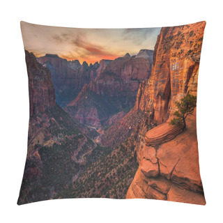 Personality  Sunset Over Zion National Park, Utah Pillow Covers