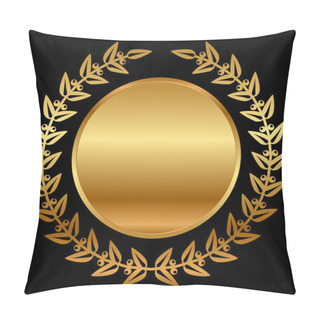 Personality Vector Gold Laurels On Black Pillow Covers