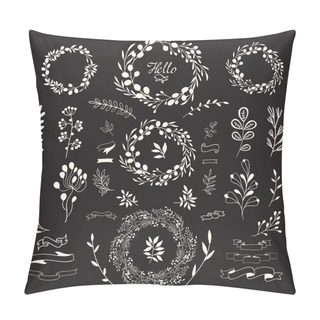 Personality  Wreath Leaf And Flowers. Autumn Colors. Pillow Covers
