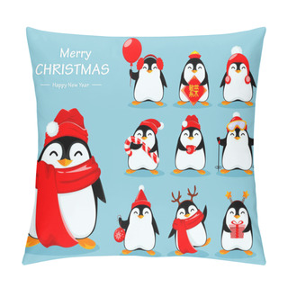 Personality  Cute Little Penguin, Set Of Ten Poses Pillow Covers
