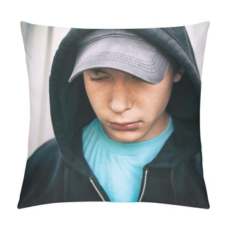 Personality  Sad Teenager Outdoor Pillow Covers