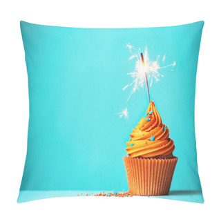 Personality  Orange Cupcake With Sparkler Pillow Covers