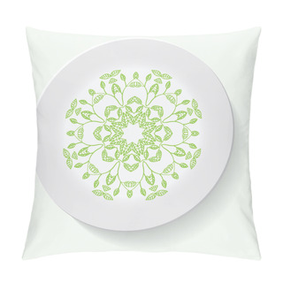 Personality  Plate With Elegance Tribal Ornament Mandala. Vector Illustration Pillow Covers