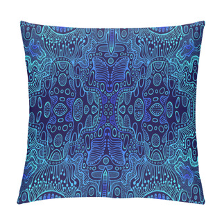 Personality  Vintage Psychedelic Tryppi Colorful Fractal Pattern. Gradient Bl Pillow Covers