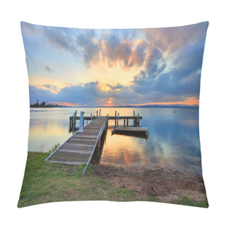 Personality  Sunset At Belmont, Lake Macquarie, NSW Australia Pillow Covers