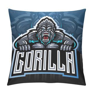 Personality  Angry Gorilla Mascot Logo Desain Pillow Covers