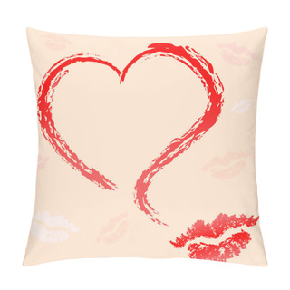 Personality  Imprint Of The Lips And Hearts Pattern Pillow Covers