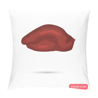 Personality  Realistic Animal Liver Color Flat Icon. For Web And Mobile Design Pillow Covers
