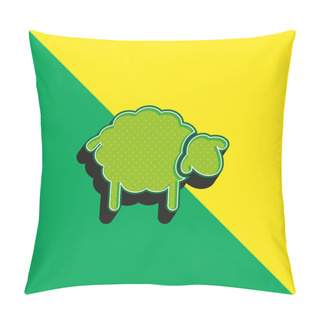 Personality  Black Sheep Green And Yellow Modern 3d Vector Icon Logo Pillow Covers