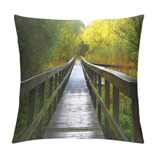 Personality  A Wooden Foot Bridge Pillow Covers