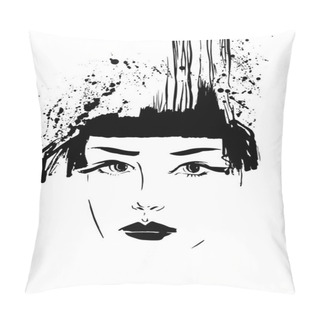 Personality  Fashionable Girl Fashion Illustration, Person, Vector Graphics Pillow Covers