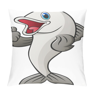 Personality  Cute Fish Cartoon With Thumb Up Pillow Covers