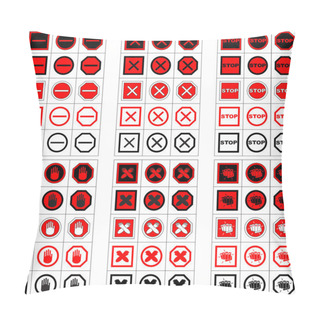 Personality  Big Set Of Stop Signs, Symbols, Icons Pillow Covers