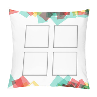 Personality  Colorful Photo Frames, Vector Illustrations. Square Borders With Various Colors And Transparent Patterns That Are Isolated On A White Background Pillow Covers