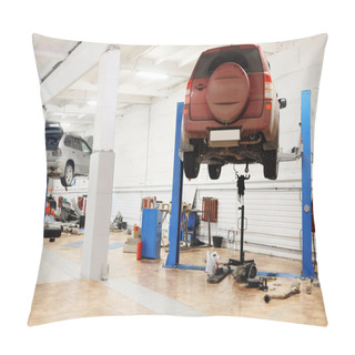 Personality  Image Of A Car Repair Garage Pillow Covers