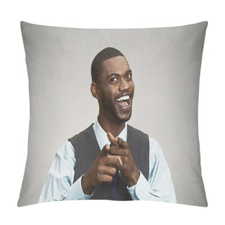 Personality  Happy Businessman Pointing Fingers At You Pillow Covers