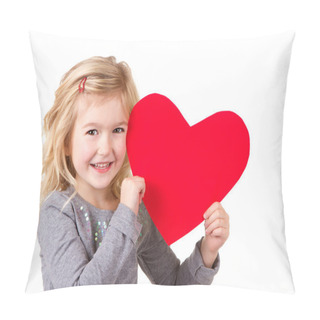 Personality  Little Girl Holding Heart Pillow Covers