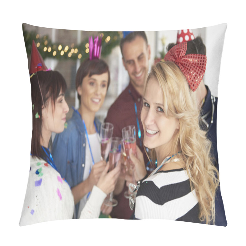 Personality  Good mood at office party pillow covers