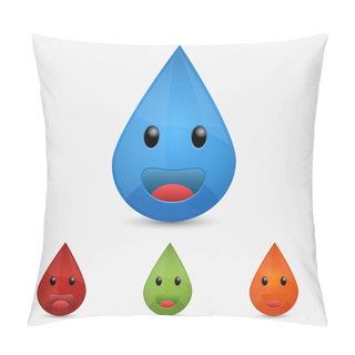 Personality  Vector Drops Character,  Vector Illustration  Pillow Covers