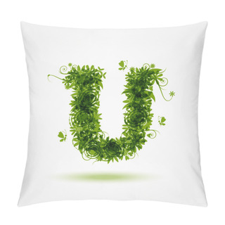 Personality  Green Eco Letter U For Your Design Pillow Covers