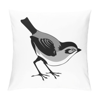 Personality  Vector Silhouette Of The Bird On White Background Pillow Covers
