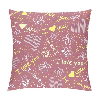 Personality  Romantic Seamless Pattern With Hearts Pillow Covers