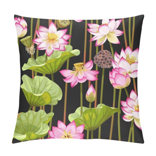 Personality  Seamless Pattern With Lotus Flowers Pillow Covers