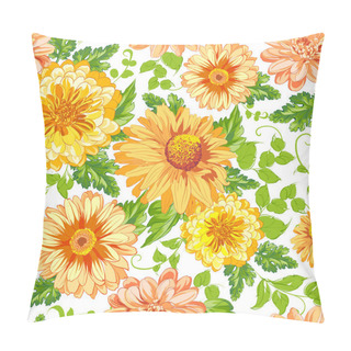 Personality  Chrysanthemum Floral Seamless Pillow Covers